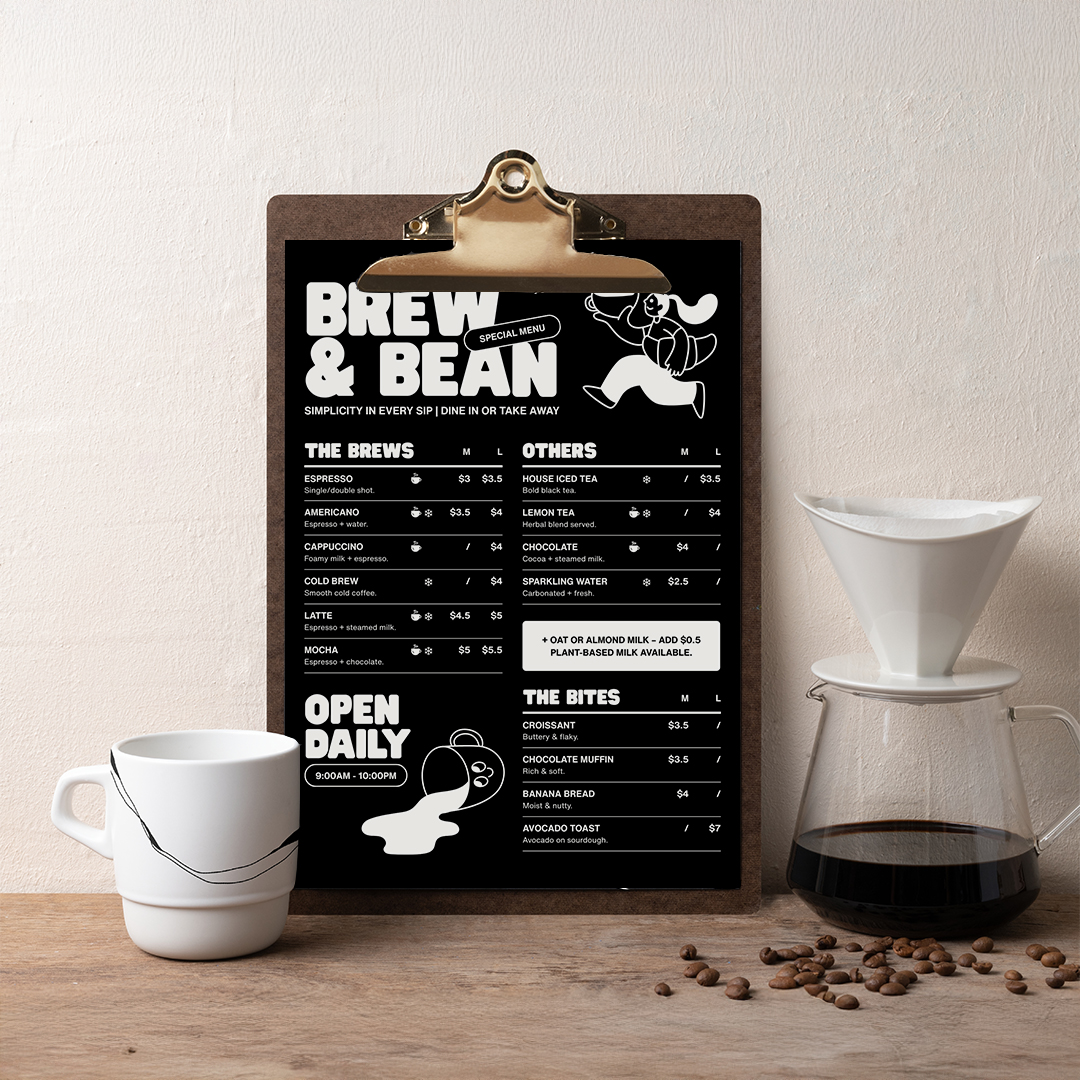 White Ink Menus